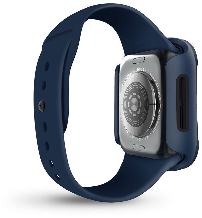 Uniq для Apple Watch 4/5/6/SE 40 mm чехол TORRES +9H glass Anti-microbial Blue — фото 1
