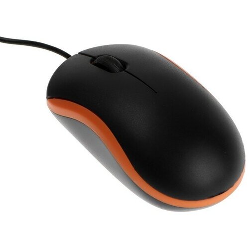 Мышь LuazON MB-10 проводная оптическая 1200 dpi 1 м USB чёрная с оранжевыми вставками 46800₽