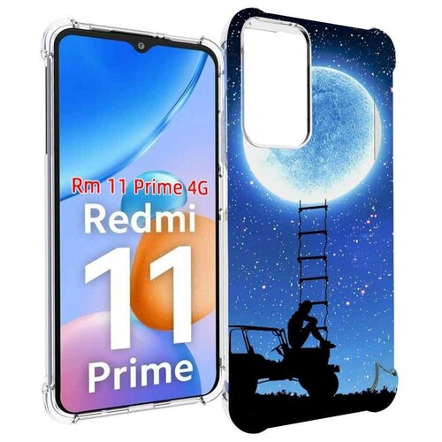 Чехол MyPads Машина-на-лун для Xiaomi Redmi 11 Prime 4G задняя-панель-накладка-бампер