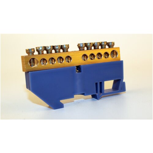 Комплект для электрощитка( Шины нулевые на синем и желтом DIN-изоляторе SEAMARK 8x12-10 отверстия