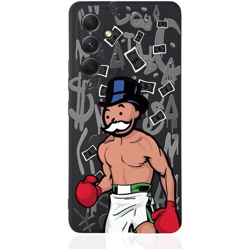 Черный силиконовый чехол MustHaveCase для Samsung Galaxy A54 Monopoly Boxing/ Монополия Боксер
