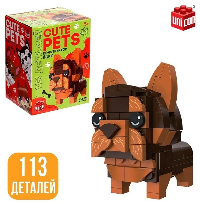 UNICON Конструктор "Cute pets", Йорк, 113 деталей 9278944