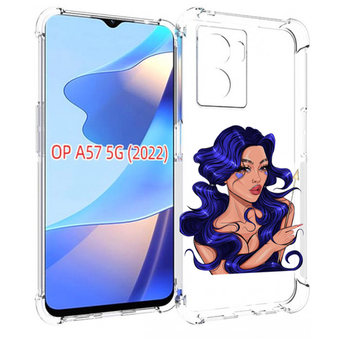 Чехол MyPads красивая-девушка-с-синими-волосами женский для OPPO A57 5G(2022) задняя-панель-накладка-бампер