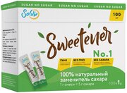 Натуральный Сахарозаменитель "Sweetener" (стевия, эритрит), Solvie, в стиках 100шт, заменитель сахара