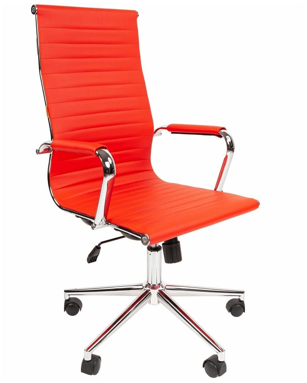 Офисное кресло, кресло руководителя CHAIRMAN 755, экокожа, красный