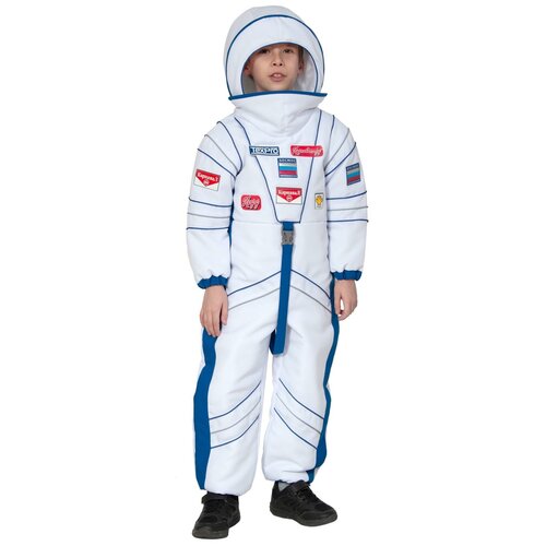 фото Костюм космонавта в белом скафандре детский карнавалофф s (116-122 см)