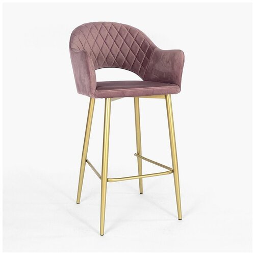 Стул барный DeepHouse Стул Белладжио пыльно-розовый бархат ножки золото для кафе, ресторана, дома, кухни