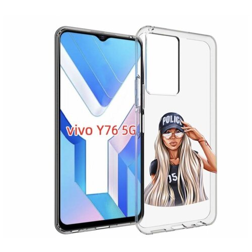 Чехол MyPads модная-девушка-арт женский для Vivo Y76 5G задняя-панель-накладка-бампер