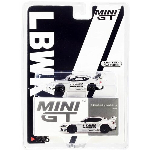 Модель коллекционная Mini GT 1:64 LBWK Toyota GR Supra White