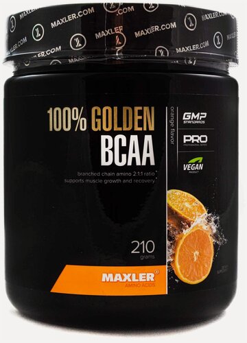 Изображение товара Maxler 100% Golden BCAA (210 гр) (апельсин) веганский в порошке