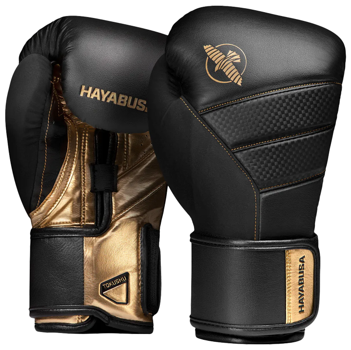 Перчатки Hayabusa T3 Black/Gold - Hayabusa - Черный - 12 oz