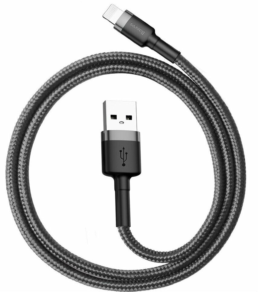 Кабель USB-iP Baseus Cafule CALKLF-AG1 Gray/Black 50cм