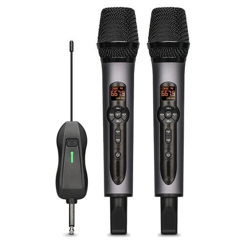 MS WM-02 - автономная радиосистема с двумя беспроводными микрофонами регулировка ЭХО и громкость 920000₽