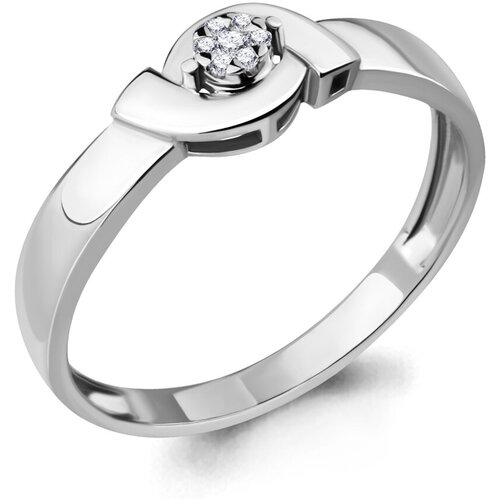 фото Кольцо diamant online, белое золото, 585 проба, бриллиант, размер 16