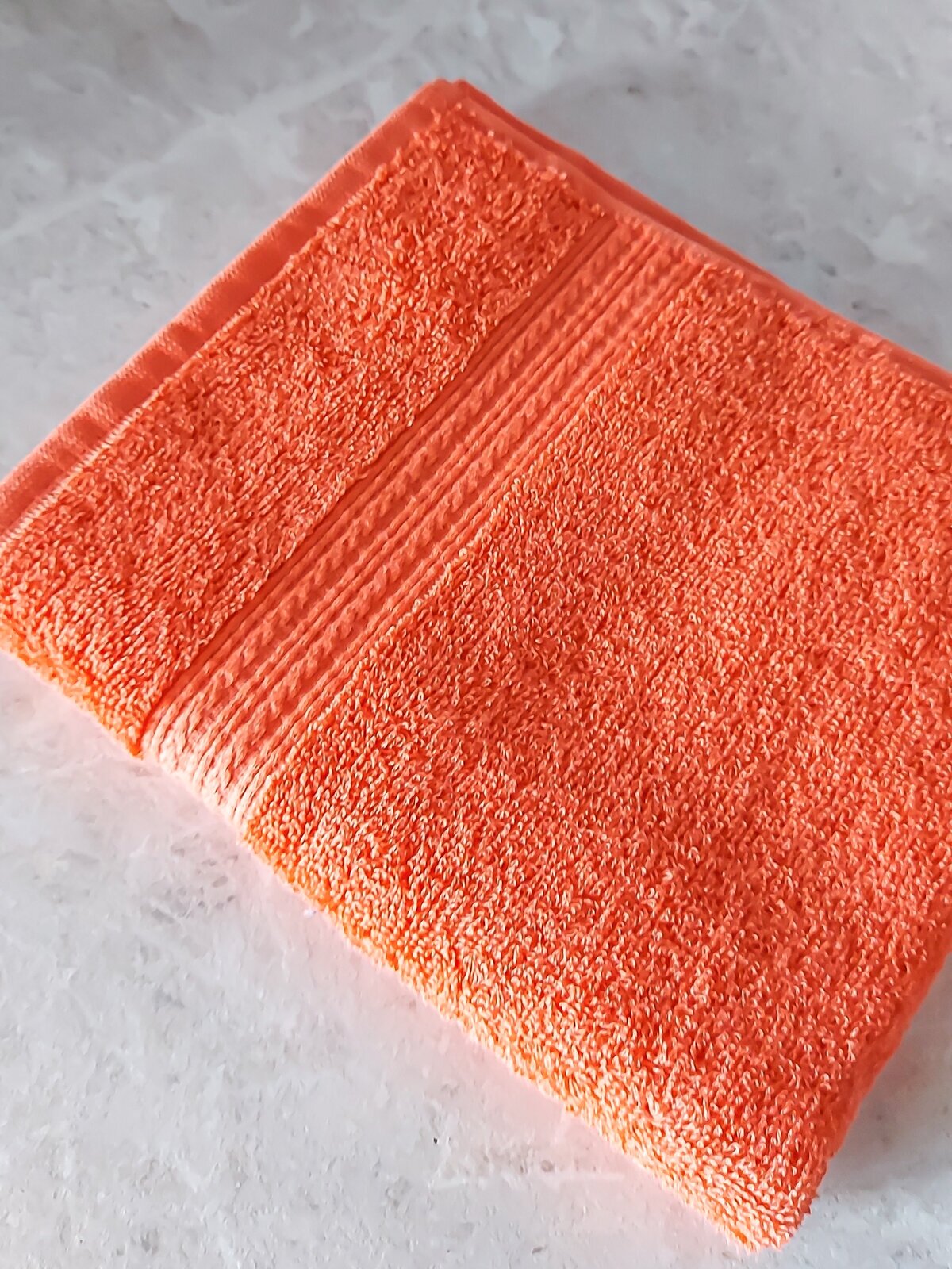 Полотенце махровое 40х70 оранжевое - фотография № 2