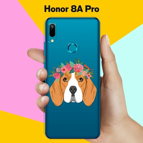 силиконовый чехол толстый бигль на honor 8a pro Силиконовый чехол Бигль с цветами на Honor 8A Pro