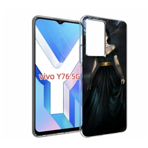 чехол mypads девушка с глазом на спине для vivo y76 5g задняя панель накладка бампер Чехол MyPads девушка с порезом на горле женский для Vivo Y76 5G задняя-панель-накладка-бампер