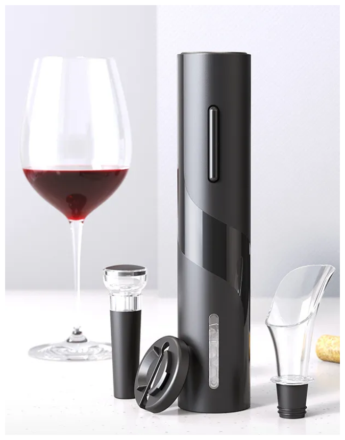 фото Винный набор Xiaomi / Электроштопор из нержавеющей стали / подарочный винный набор 4 в 1 CN