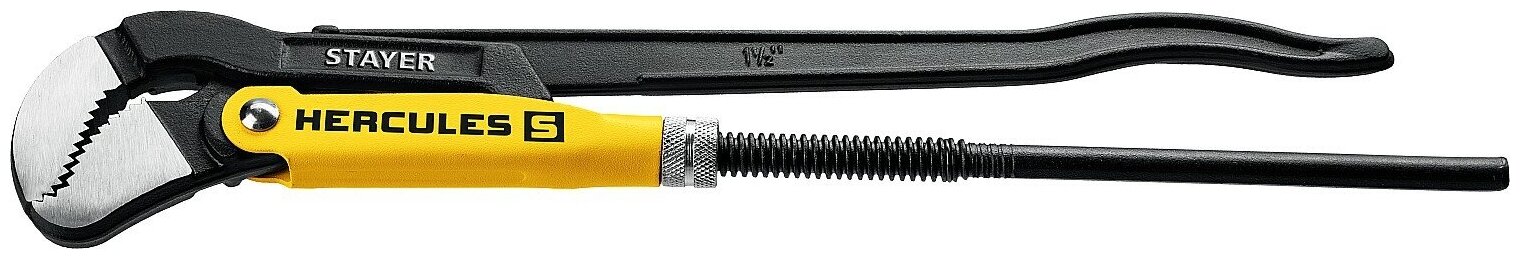 STAYER HERCULES-S, №2, 1.5″, 440 мм, Трубный ключ с изогнутыми губками (27311-2)