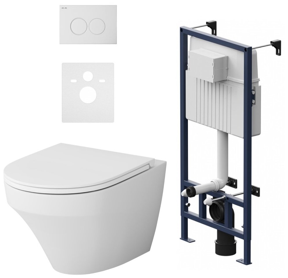 Инсталляция с подвесным унитазом AM.PM Inspire IS70101.501700 безободковый, комплект 6 в 1