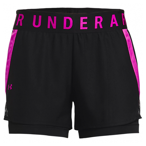 шорты under armour raid 2 0 shorts цвет chakra after burn black Шорты спортивные Under Armour, размер L, фуксия, черный