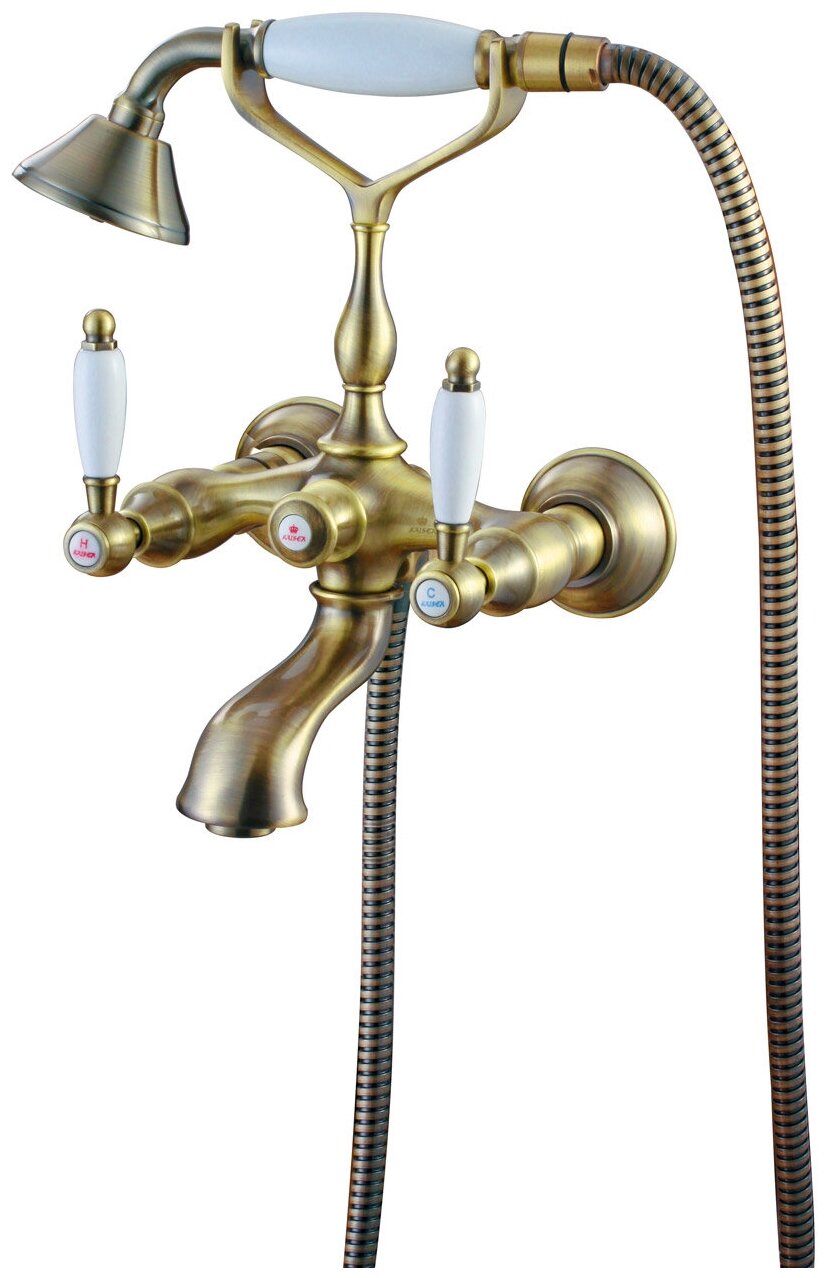 Смеситель KAISER Vincent ванна к/н керамика /Бронза/ 31022-1