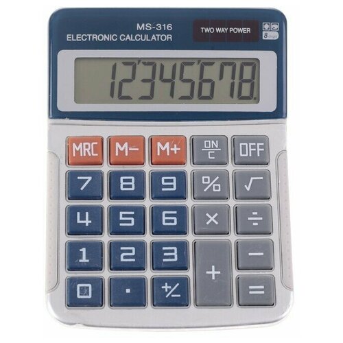 Калькулятор настольный, 8 - разрядный, MS - 316, двойное питание, 1 шт.