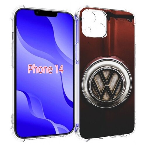 Чехол MyPads volkwagen фольскваген 1 мужской для iPhone 14 (6.1) задняя-панель-накладка-бампер