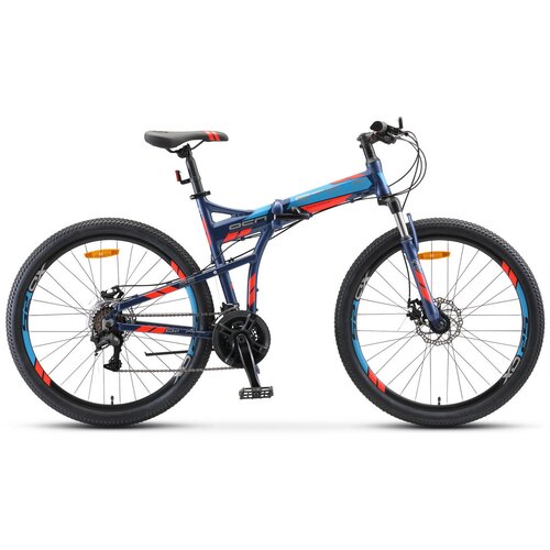 Горный (MTB) велосипед STELS Pilot-950 MD 26 V011 тёмно-синий 17,5 горный mtb велосипед stels pilot 950 md 26 v010 2021 рама 17 5 тёмно синий