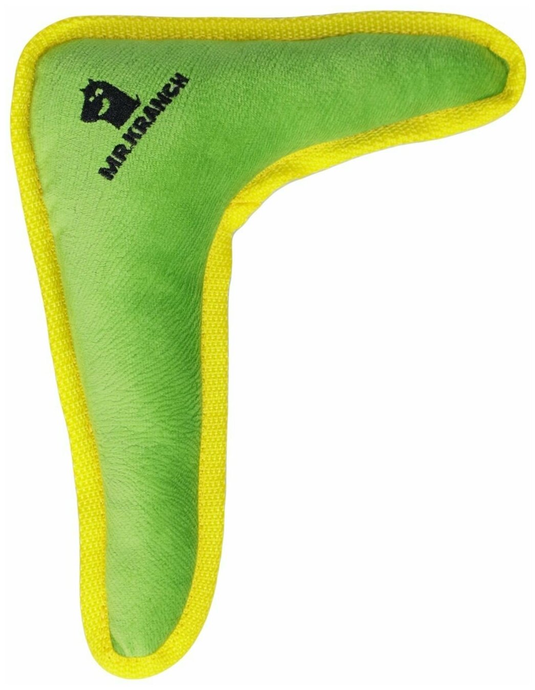 Игрушка Mr. Kranch для собак мелких и средних пород Бумеранг с пищалкой 22х19х4,5см, зеленый