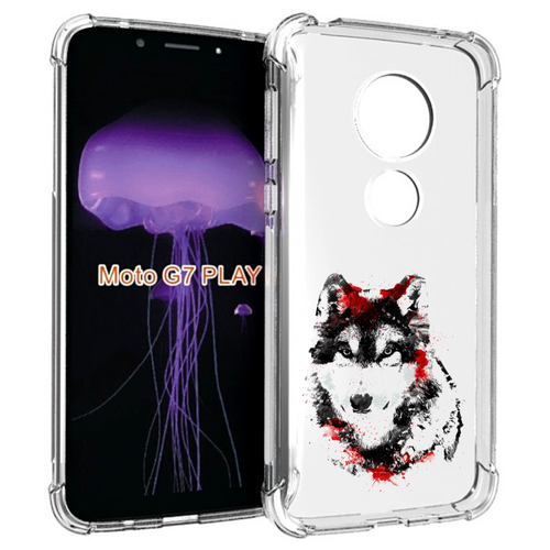 Чехол MyPads кровавый волк для Motorola Moto G7 Play задняя-панель-накладка-бампер