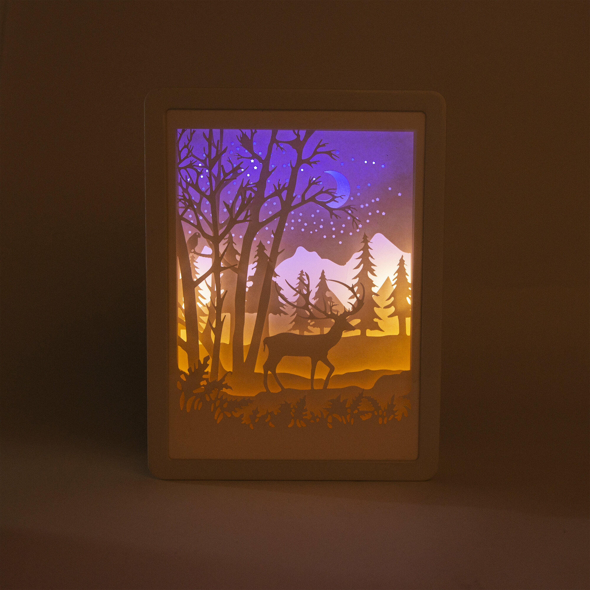Светильник ночник / настольная лампа рамка Night Forest - фотография № 1