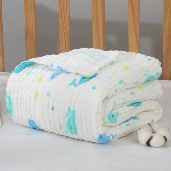 Муслиновый плед для малыша и детей 110*110, 6 слойное, муслиновое полотенце, одеяло муслиновое детское