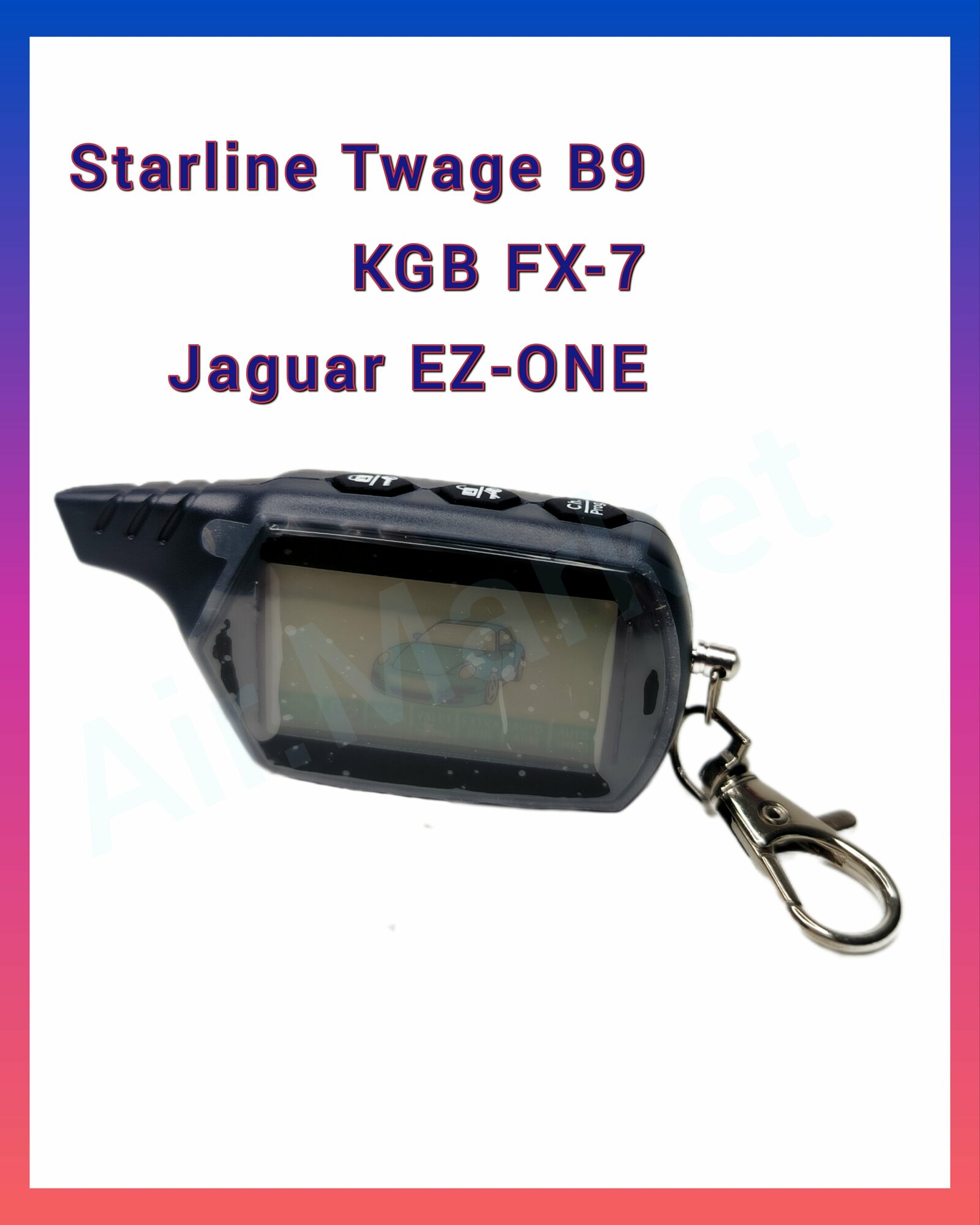 Брелок (совместимый) для автосигнализаций Starline Twage B9, KGB FX-7 (TFX 7), JAGUAR EZ-ONE, с жк-дисплеем, с обратной связью.