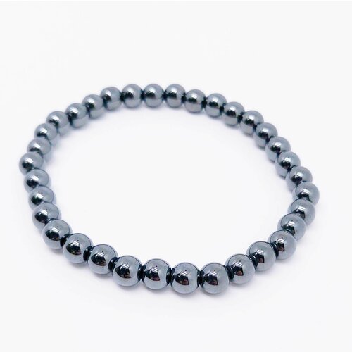 фото Браслет ok, гематит, 1 шт., размер 18 см, черный