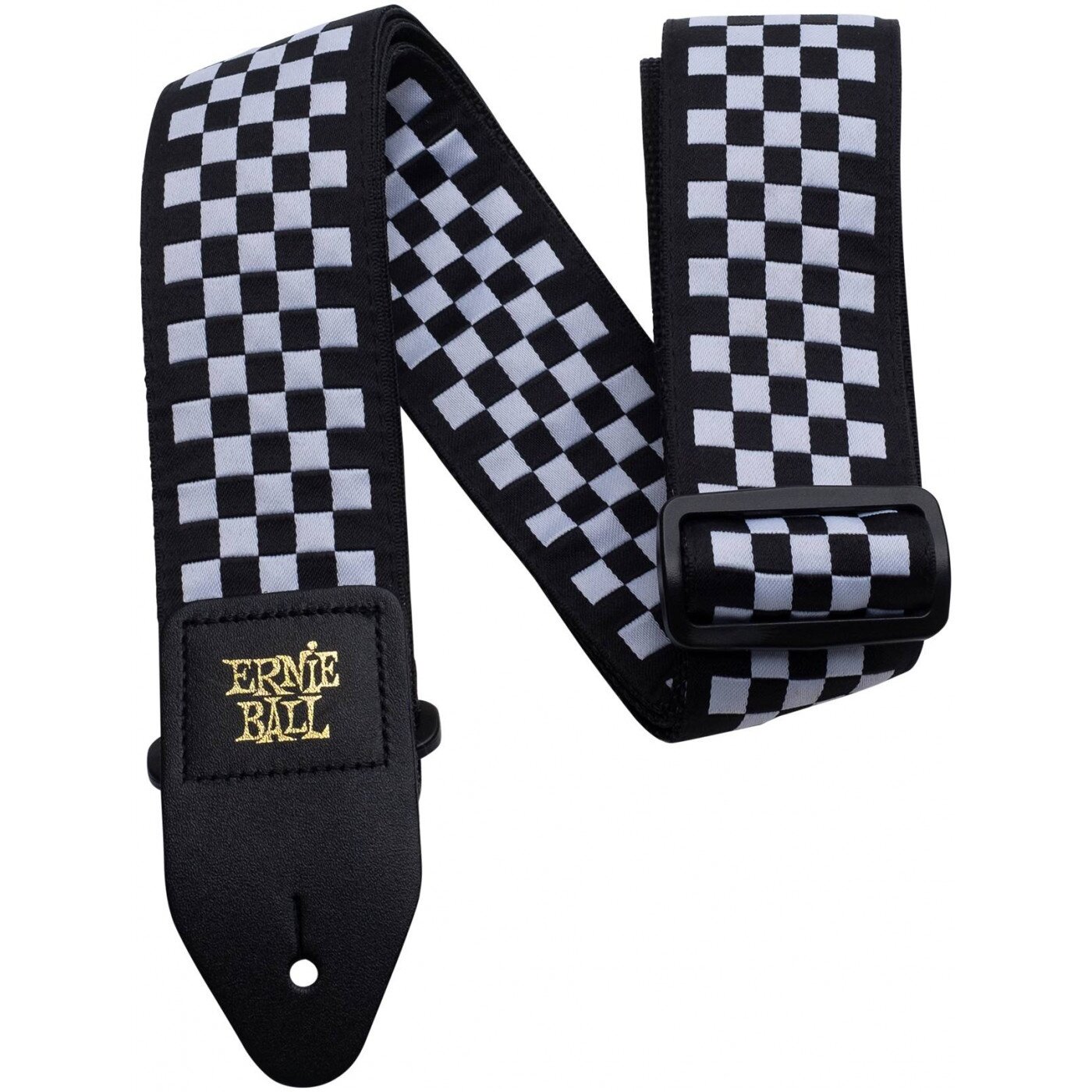 Ремень для гитары ERNIE BALL 4149 Jacquard Black and White Checkered, черно-белый
