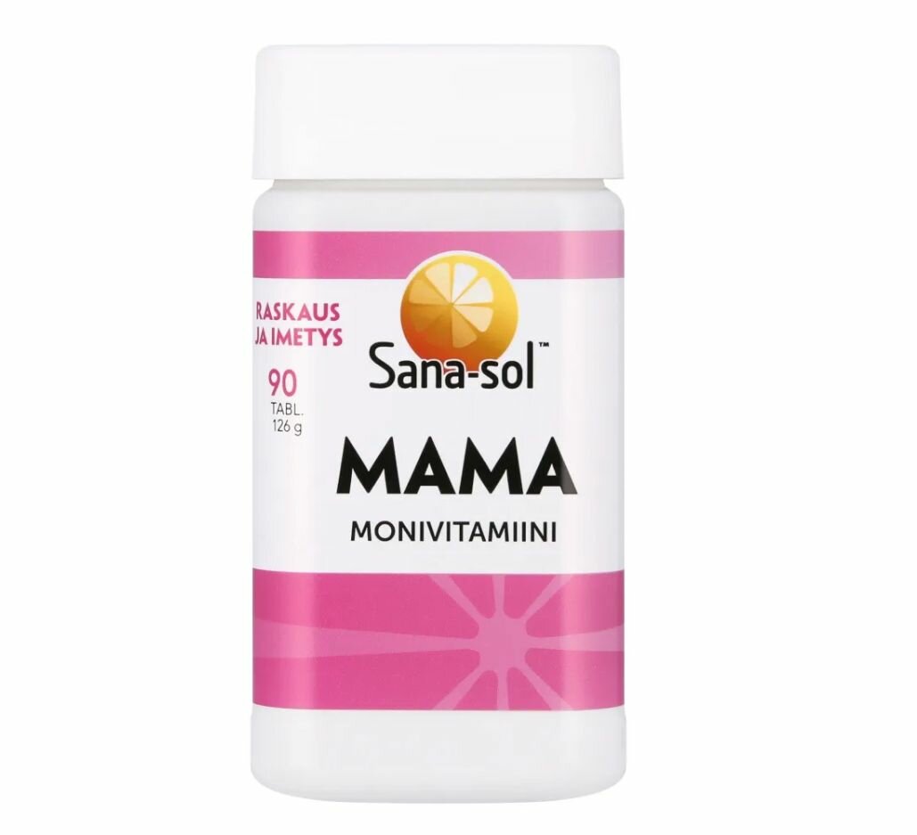 Витамины Санасол Sanasol Mama для беременных и кормящих женщин 90 таблеток Финляндия