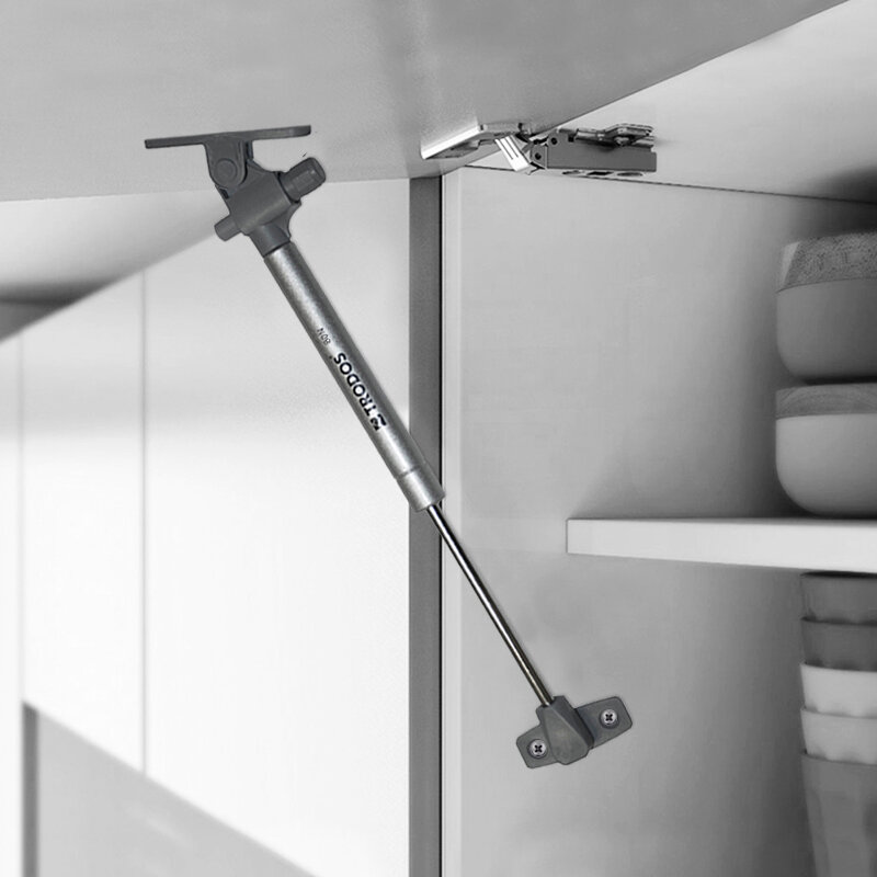 Газовый лифт Trodos 80N регулируемый с доводчиком открывание вверх серый металлик