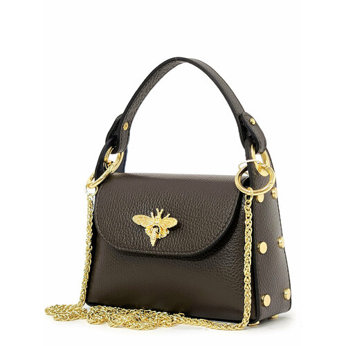 Сумка кросс-боди STEFFALINI, фактура зернистая, коричневый