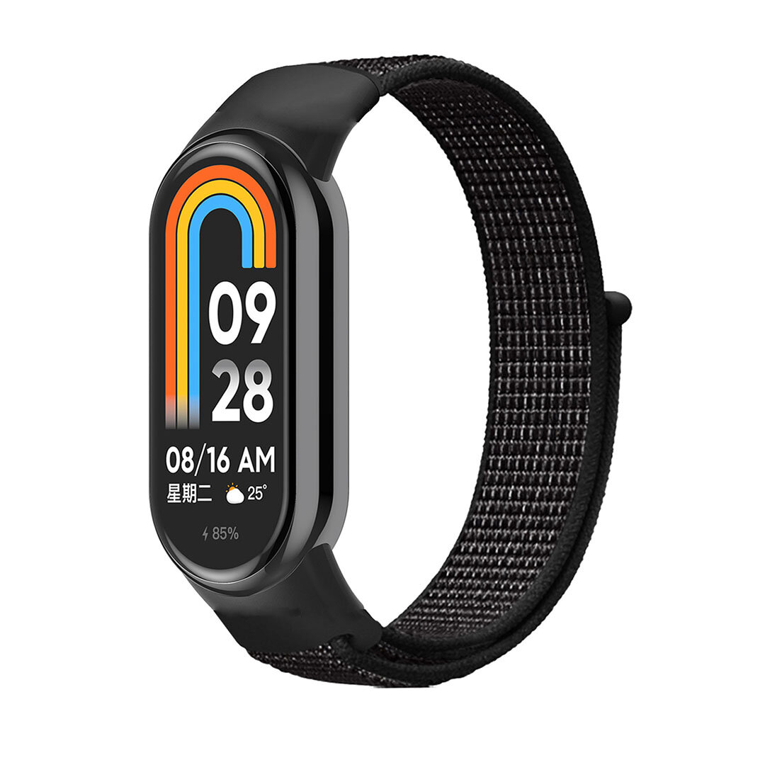 Нейлоновый ремешок для фитнес-браслета Xiaomi Smart Band 9 / Xiaomi Smart Band 8, 23 черно-белый