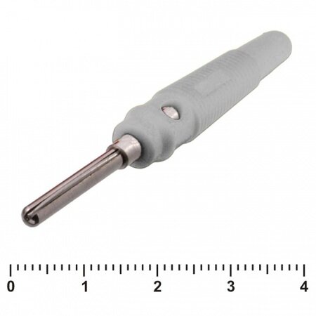 10-0077, штекер "банан" разъём на провод 61мм на кабель белые (2 штуки)