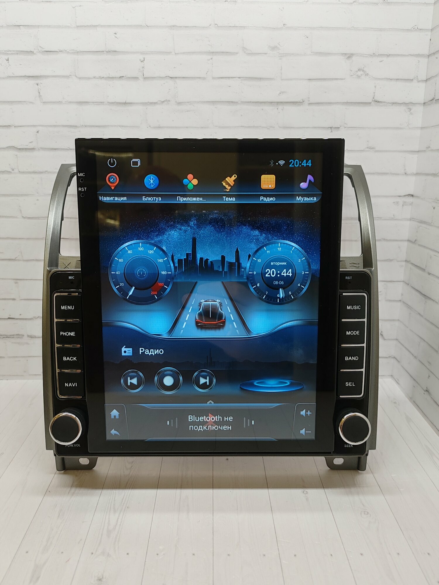 Магнитола андроид Тесла (Tesla), 8-ядер по 2,2МГц, 4/64гб, CarPlay, Android-Auto, WiFi, GPS, USB, Блютус, Кулер, для УАЗ Патриот (UAZ Patriot) 2012-2016