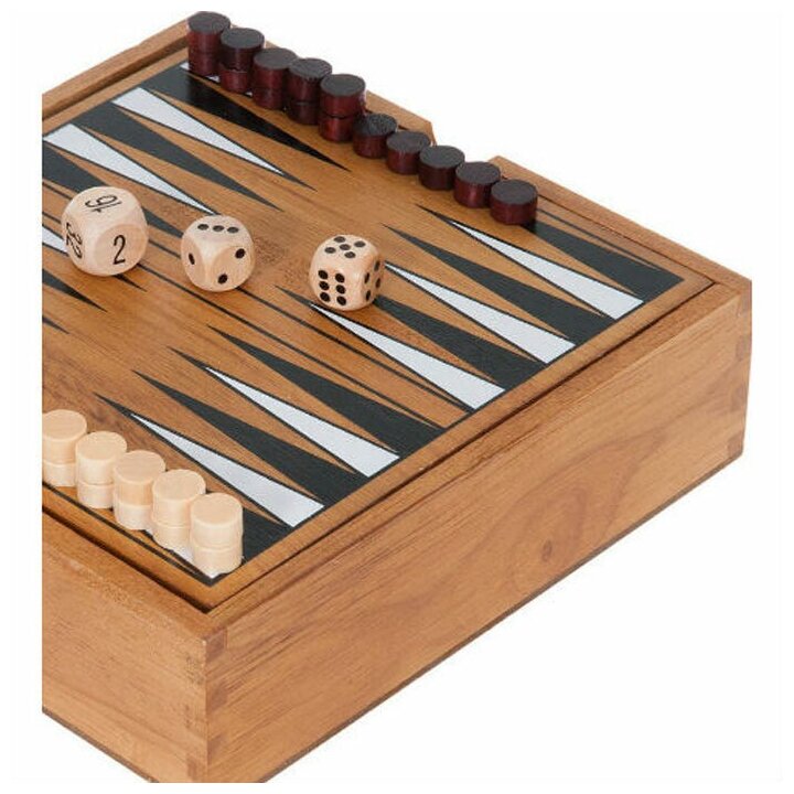 Настольная игра Tactic Games Нарды-мини компактные на двух игроков — фото 1