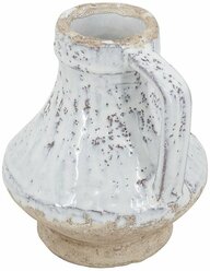 61184 Ваза настольная с ручкой 14х14х16см, керамика, белая, Glasar