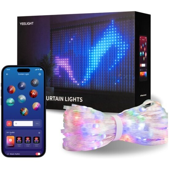 Умная штора-гирлянда Yeelight , 475 ламп, 1,5м x2м / RGBIC+ BLE / YLYDD-0053