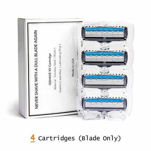 Лезвия для бритвы QShave X5, 4 штуки, 4 Cartridges