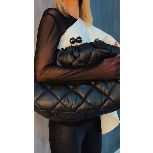 Сумка клатч Madame Reticule, фактура гладкая, стеганая, матовая, черный