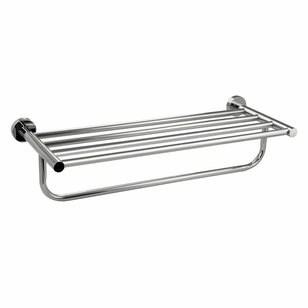 Полка для полотенца BRIMIX 1242 хром с опорой большая из нержавеющей стали