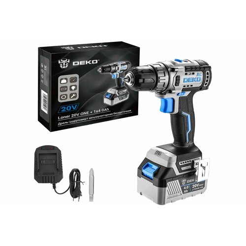 Дрель-шуруповерт DEKO Loner 20V One 4Ач с одним аккумулятором 085-1004 5590₽