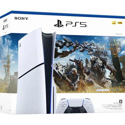 Игровая приставка Sony PlayStation 5 Slim Disc Edition Monster Hunter bundle с дисководом без игр белый 73914₽